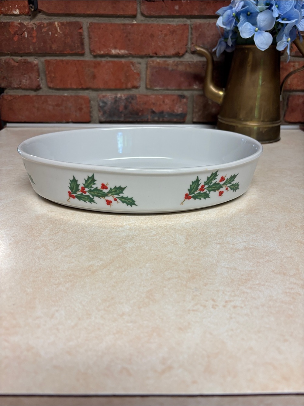 BIA Cordon Bleu Oval Baker In The Holly Berry Pattern....Casserole Dish